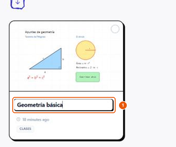 El nombre de una tarjeta convertido en un campo de texto editable tras un doble clic.